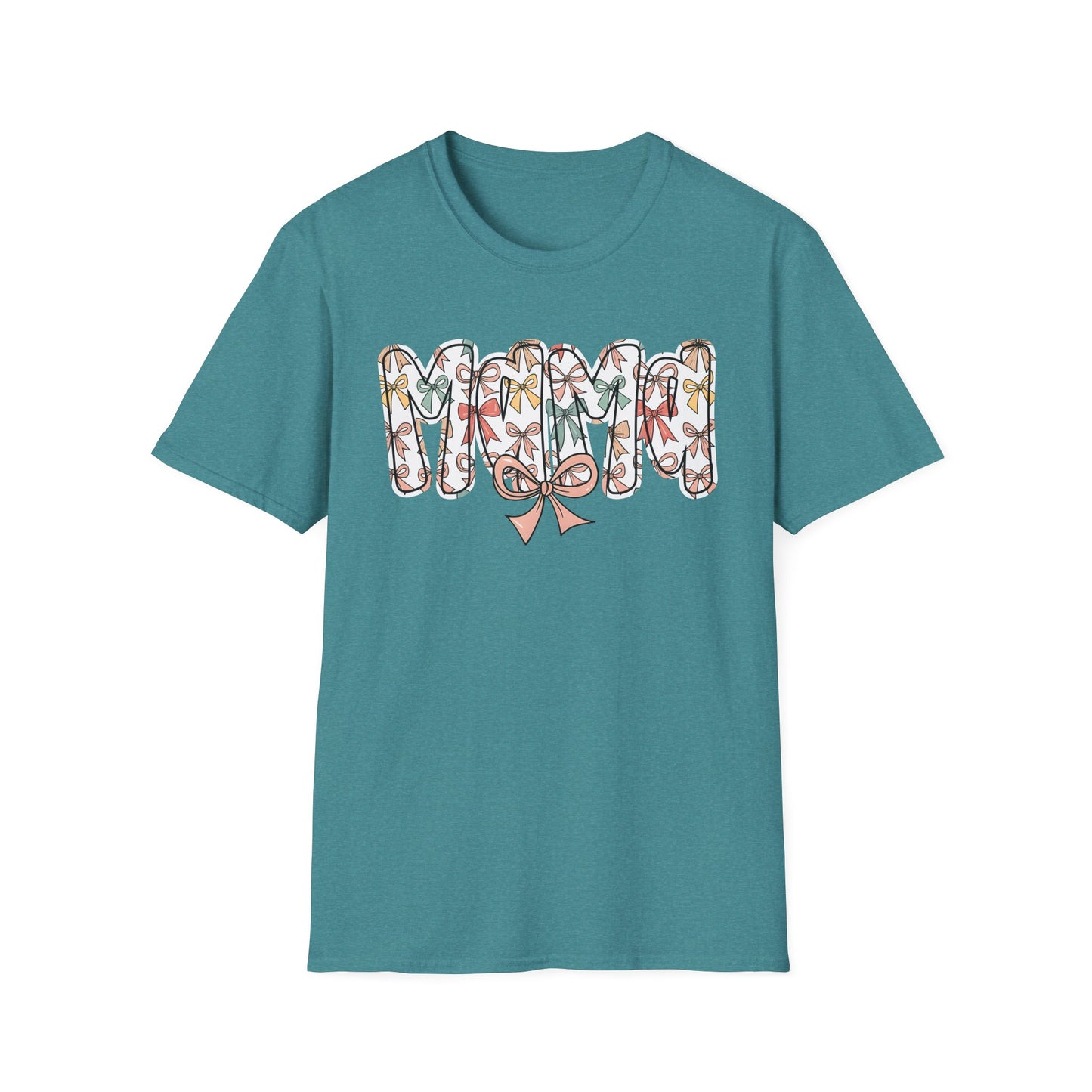 Mama Floral Typography T-Shirt — 'MAMA' Bow Graphic, Cute Mother's Day Gift