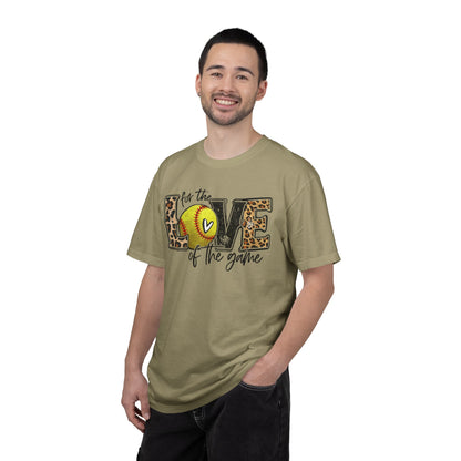 Love of the Game Softball T-Shirt — Leopard Print Tennis Ball Design