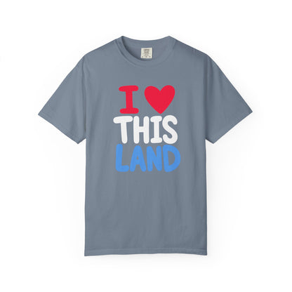 I  LAND Graphic T-Shirt – Cute Red Heart Travel Tee