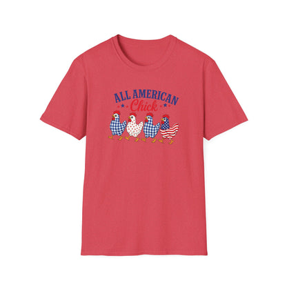 All American Chick T-Shirt — Patriotic Fourth of July Chicken Tee