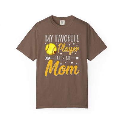 Softball Mom T-Shirt – “My Favorite Player Calls Me Mom” Graphic Tee