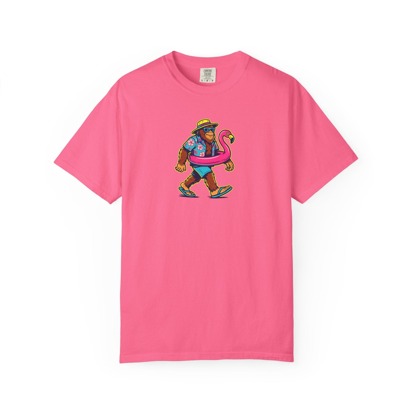 Vacation Bear T-Shirt — Tropical Bear with Flamingo Float Graphic