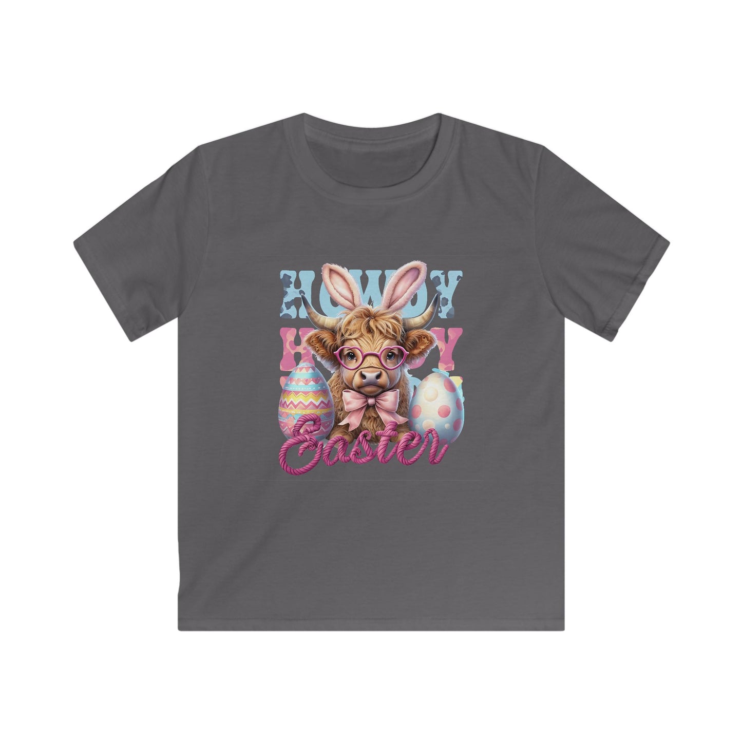 Kids Easter Bunny Tee — Cute Llama with Bunny Ears & Colorful Eggs