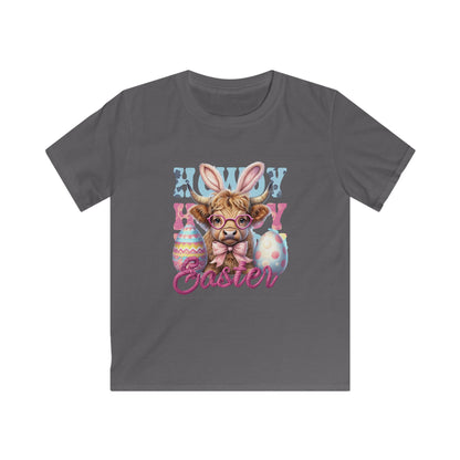 Kids Easter Bunny Tee — Cute Llama with Bunny Ears & Colorful Eggs