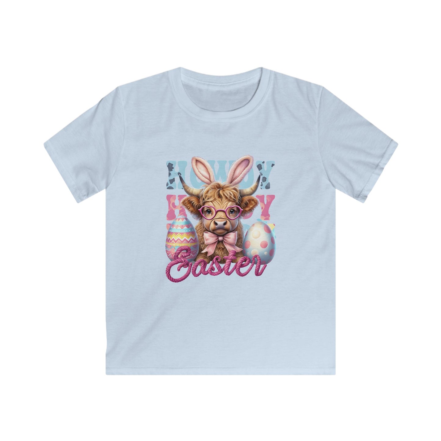 Kids Easter Bunny Tee — Cute Llama with Bunny Ears & Colorful Eggs