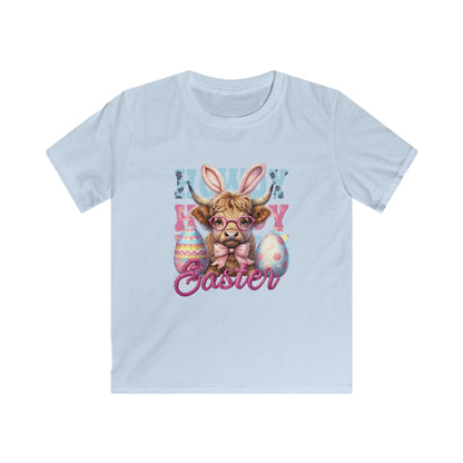 Kids Easter Bunny Tee — Cute Llama with Bunny Ears & Colorful Eggs