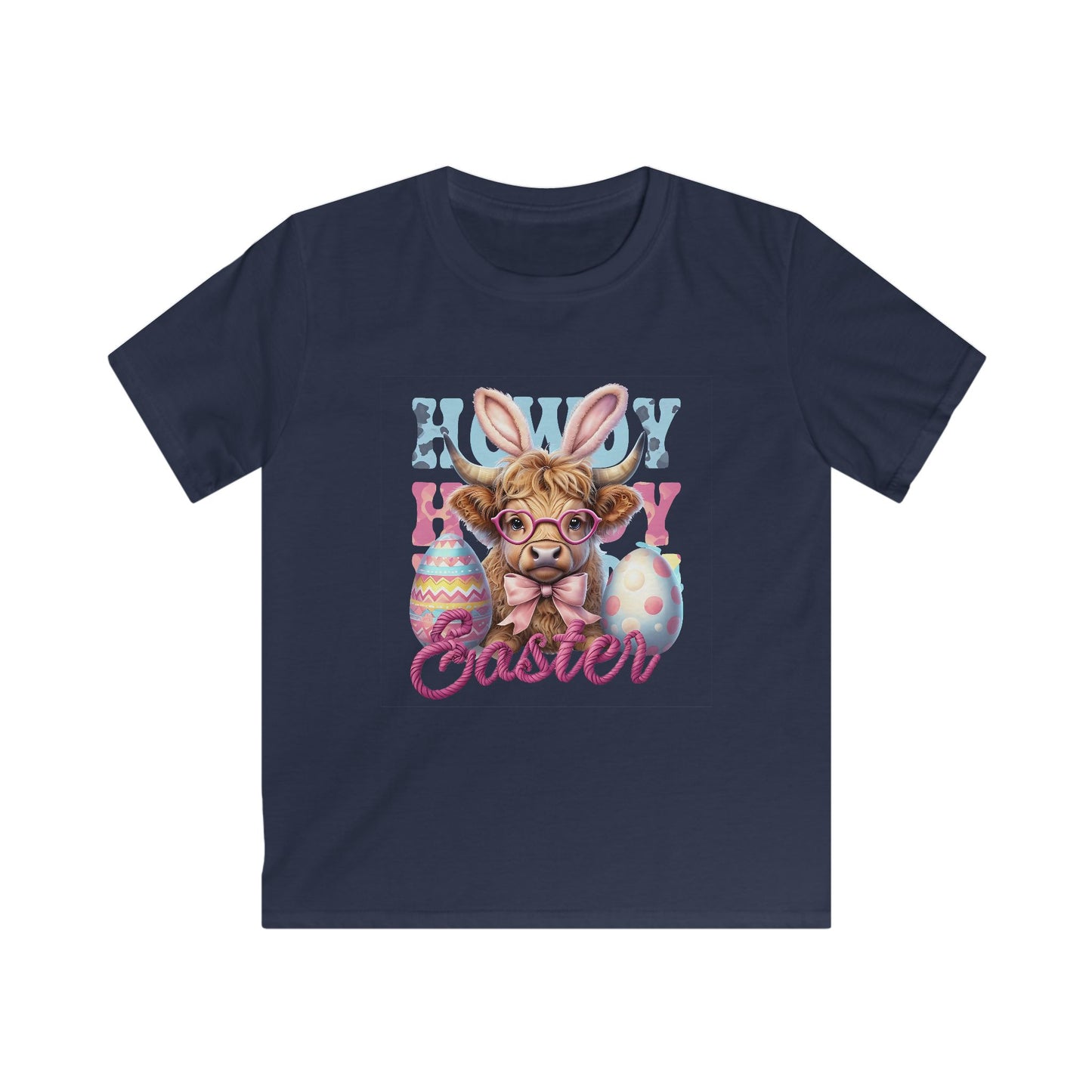 Kids Easter Bunny Tee — Cute Llama with Bunny Ears & Colorful Eggs