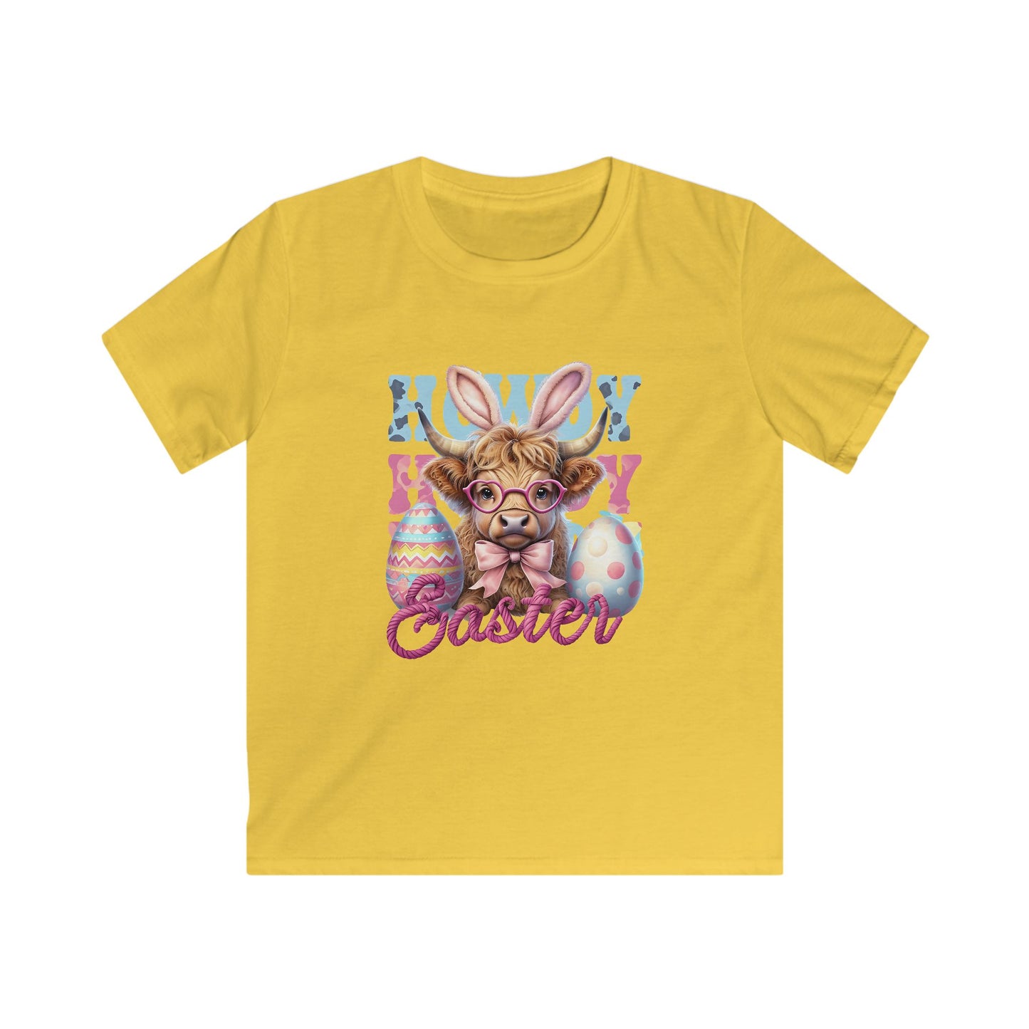 Kids Easter Bunny Tee — Cute Llama with Bunny Ears & Colorful Eggs