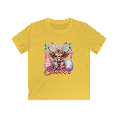 Kids Easter Bunny Tee — Cute Llama with Bunny Ears & Colorful Eggs