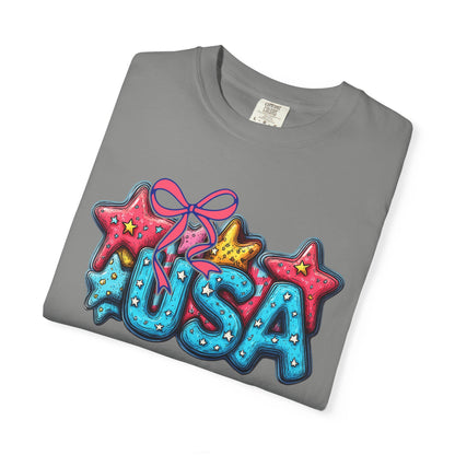 USA Star Balloon Graphic T-Shirt — Patriotic 4th of July Tee
