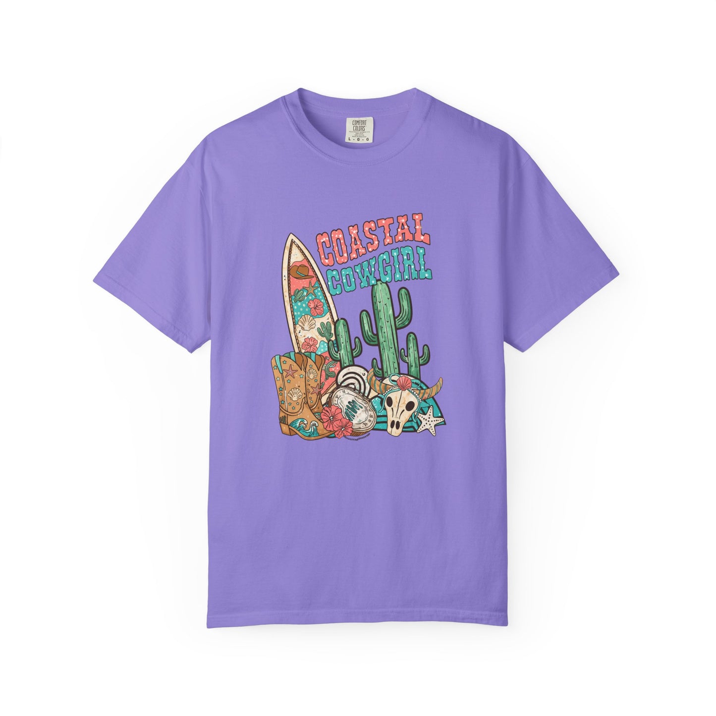 Coastal Cowgirl T-Shirt — Vintage Surf & Cactus Beach Graphic
