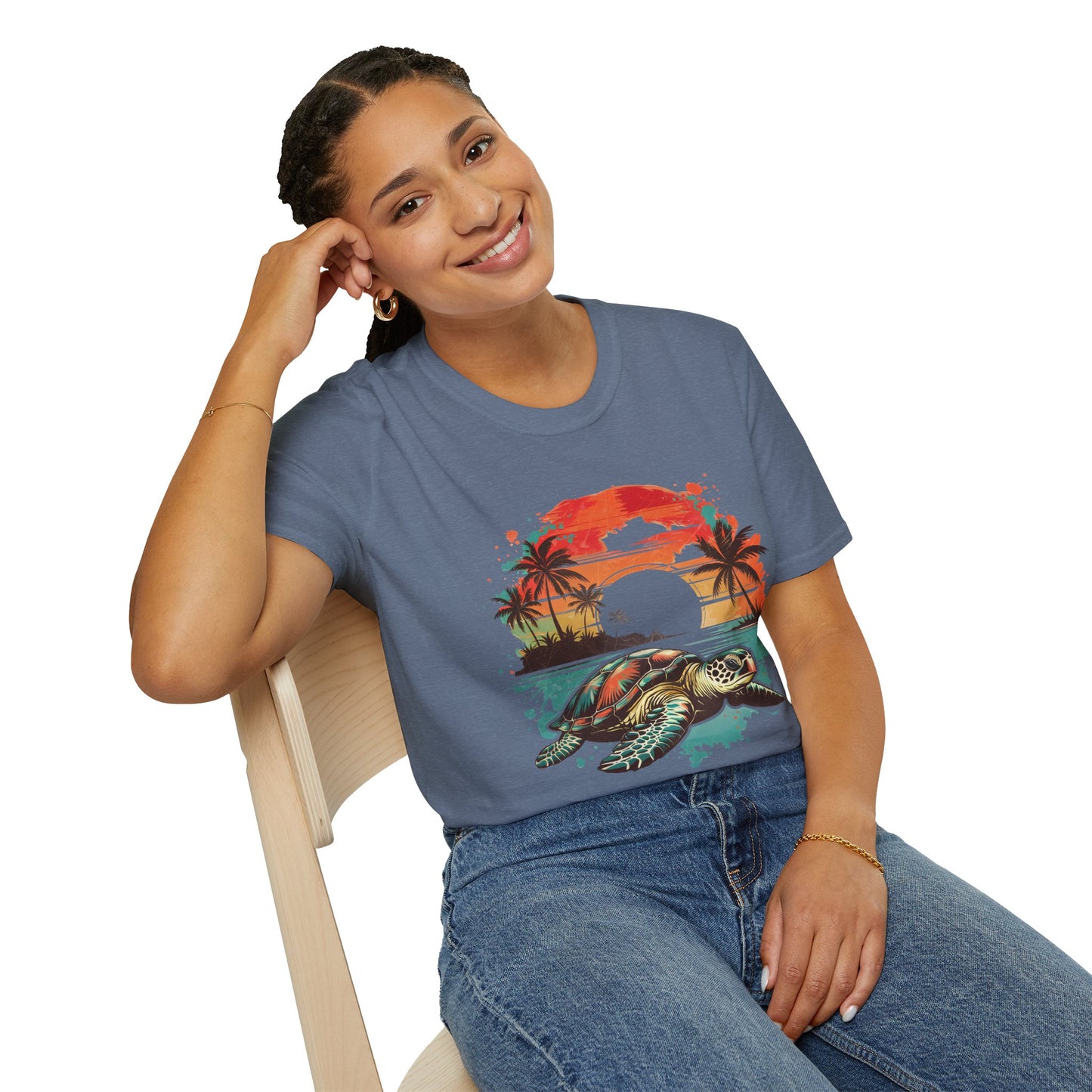 Sea Turtle Sunset T-Shirt — Tropical Beach Graphic Tee