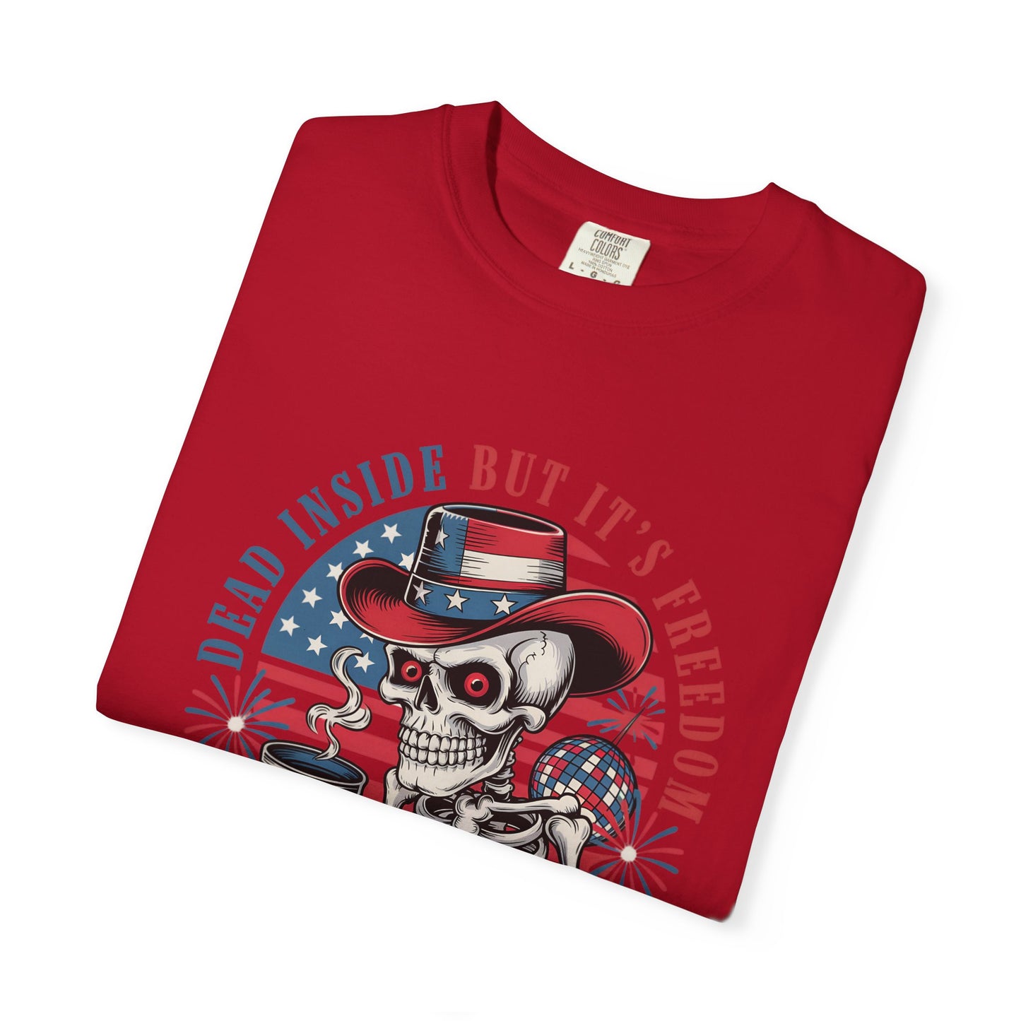 Patriotic Skeleton 'Dead Inside But It's Freedom' T-Shirt