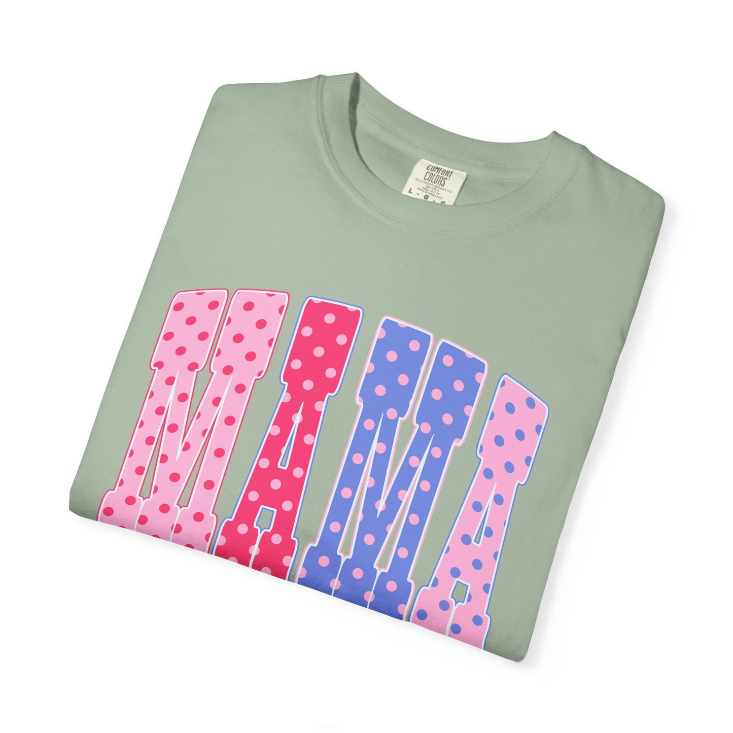 Mama Polka Dot Graphic T-Shirt — Pink & Purple Retro Mother's Day Tee
