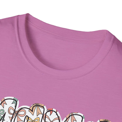 Mama Floral Typography T-Shirt — 'MAMA' Bow Graphic, Cute Mother's Day Gift