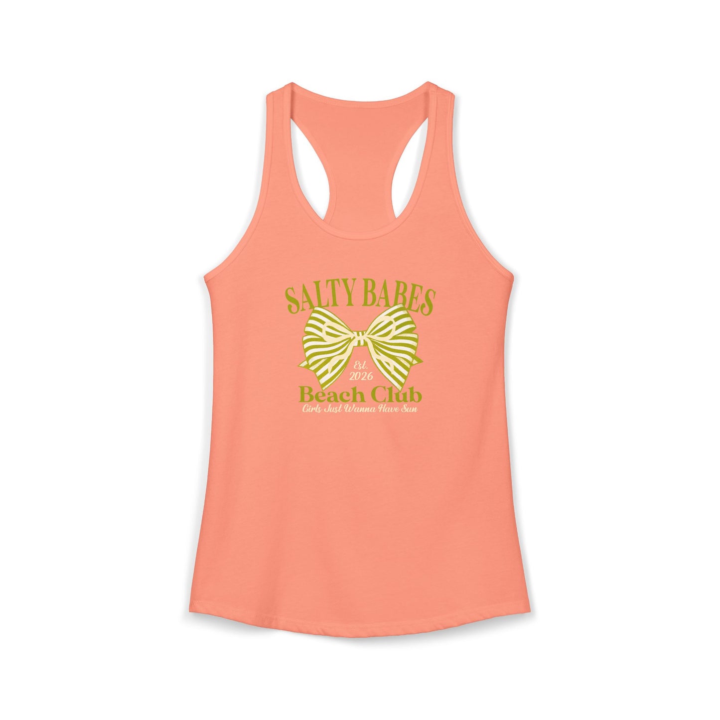 Salty babe Yellow Racerback Tank