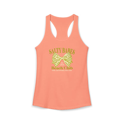 Salty babe Yellow Racerback Tank