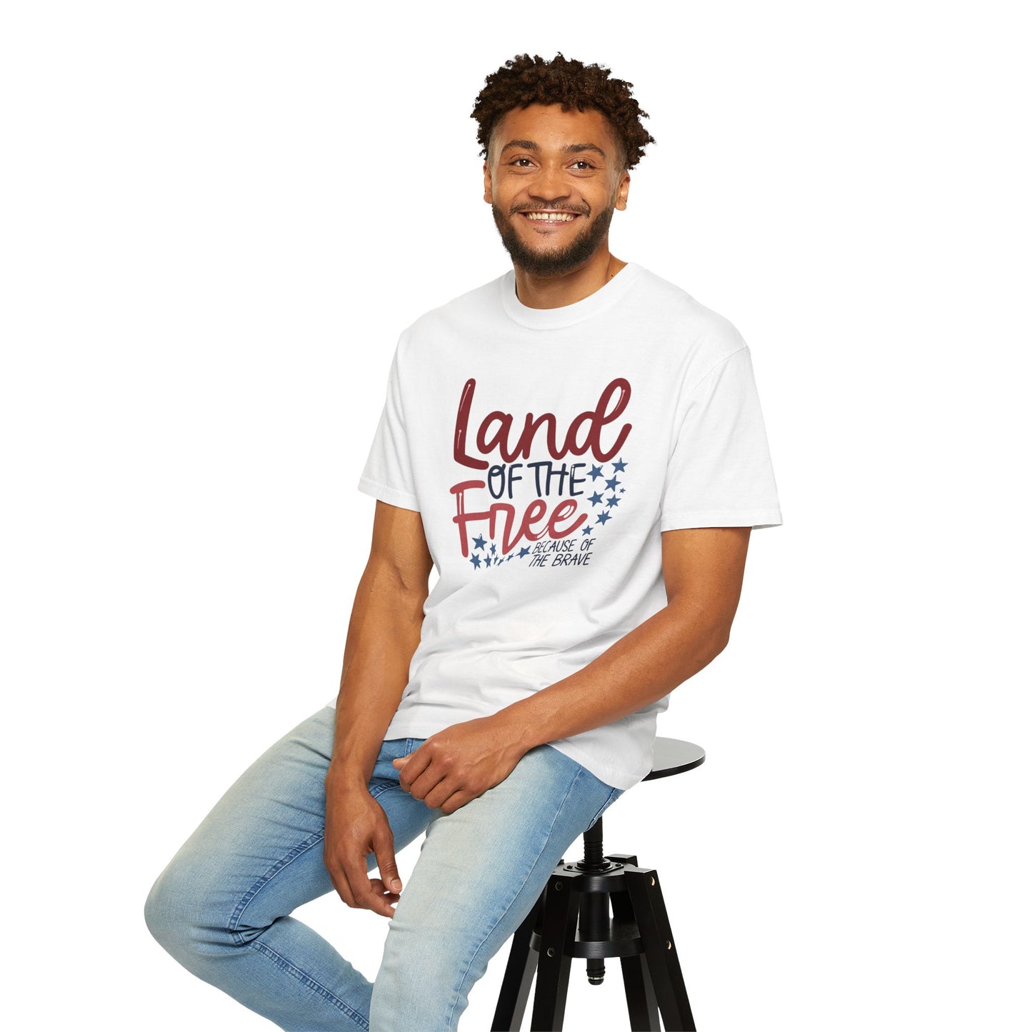 Land of the Free T-Shirt — 'Land of the Free Because of the Brave' Patriotic Tee