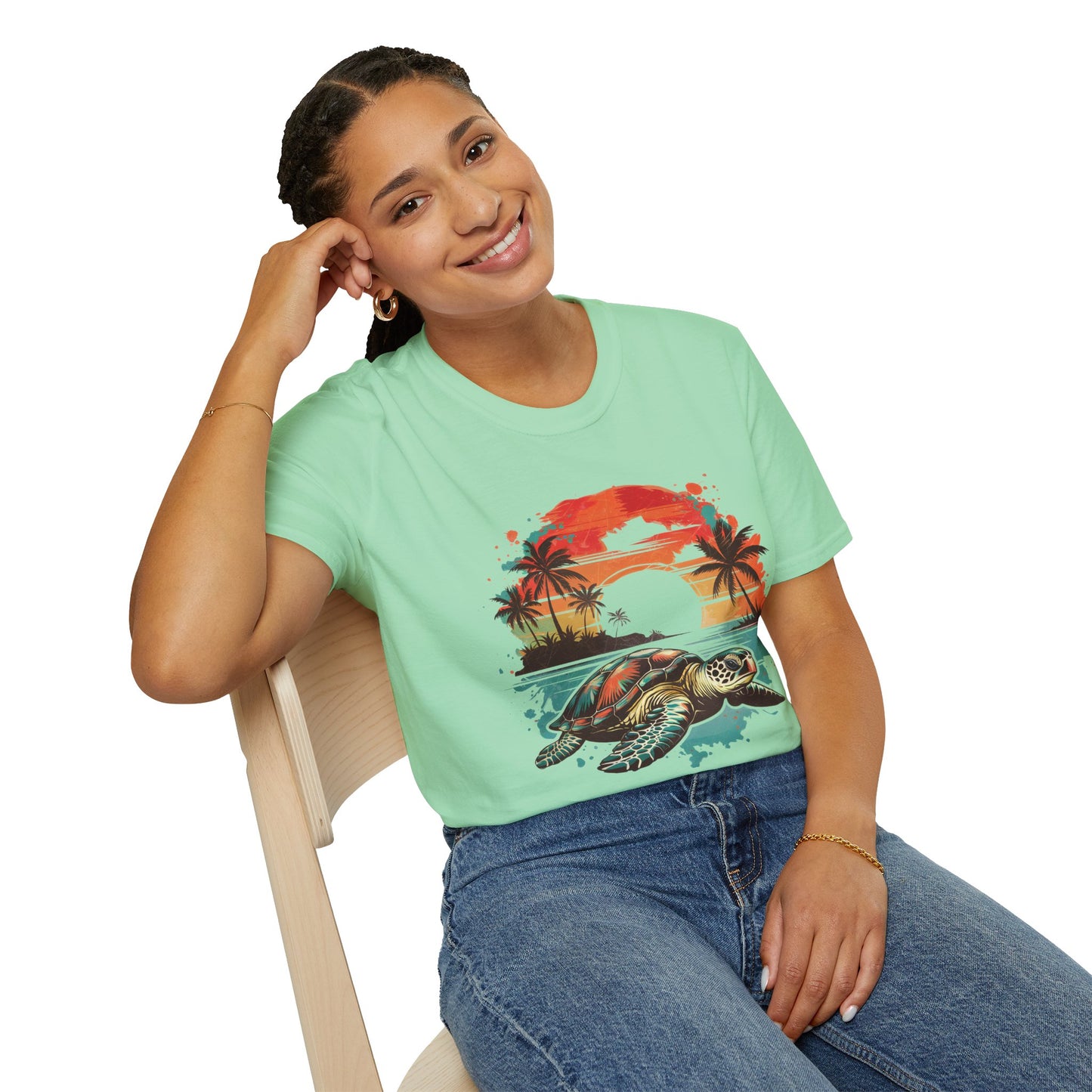 Sea Turtle Sunset T-Shirt — Tropical Beach Graphic Tee
