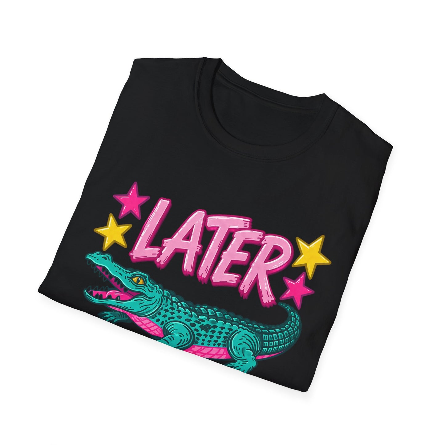 Later Alligator T‑Shirt — Retro Cartoon Gator "Later/After A While" Graphic Tee