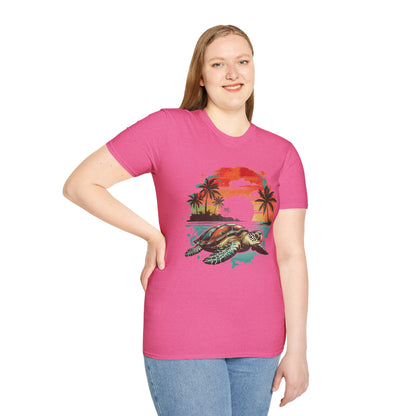 Sea Turtle Sunset T-Shirt — Tropical Beach Graphic Tee