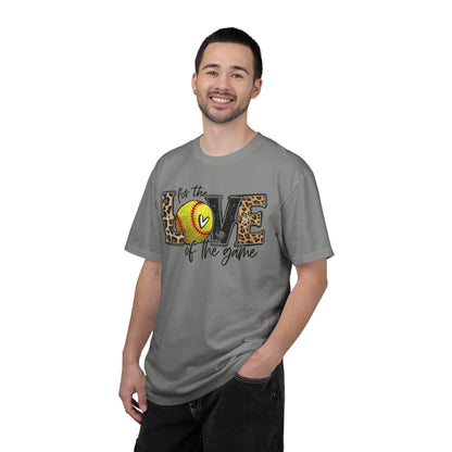 Love of the Game Softball T-Shirt — Leopard Print Tennis Ball Design