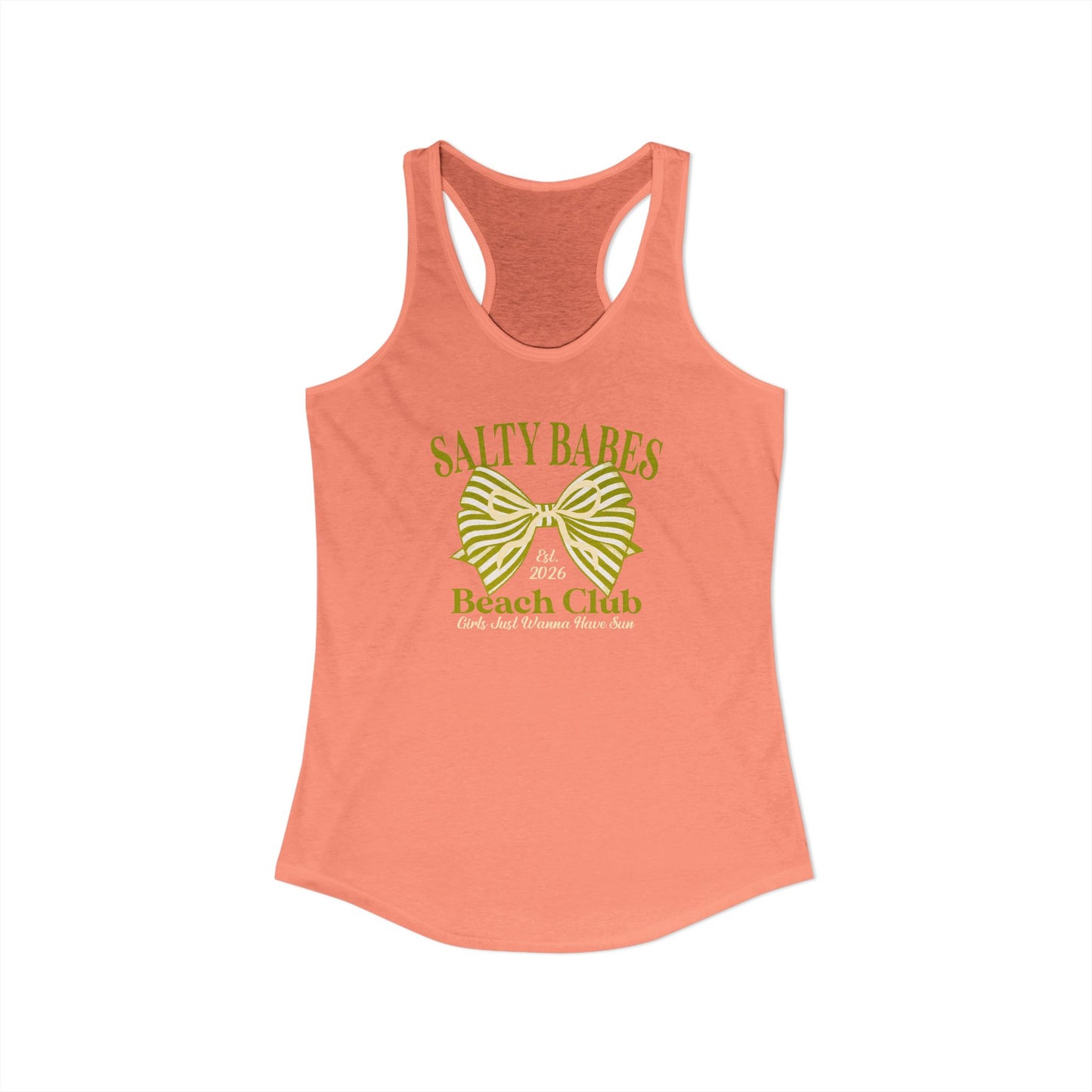 Salty babe Yellow Racerback Tank