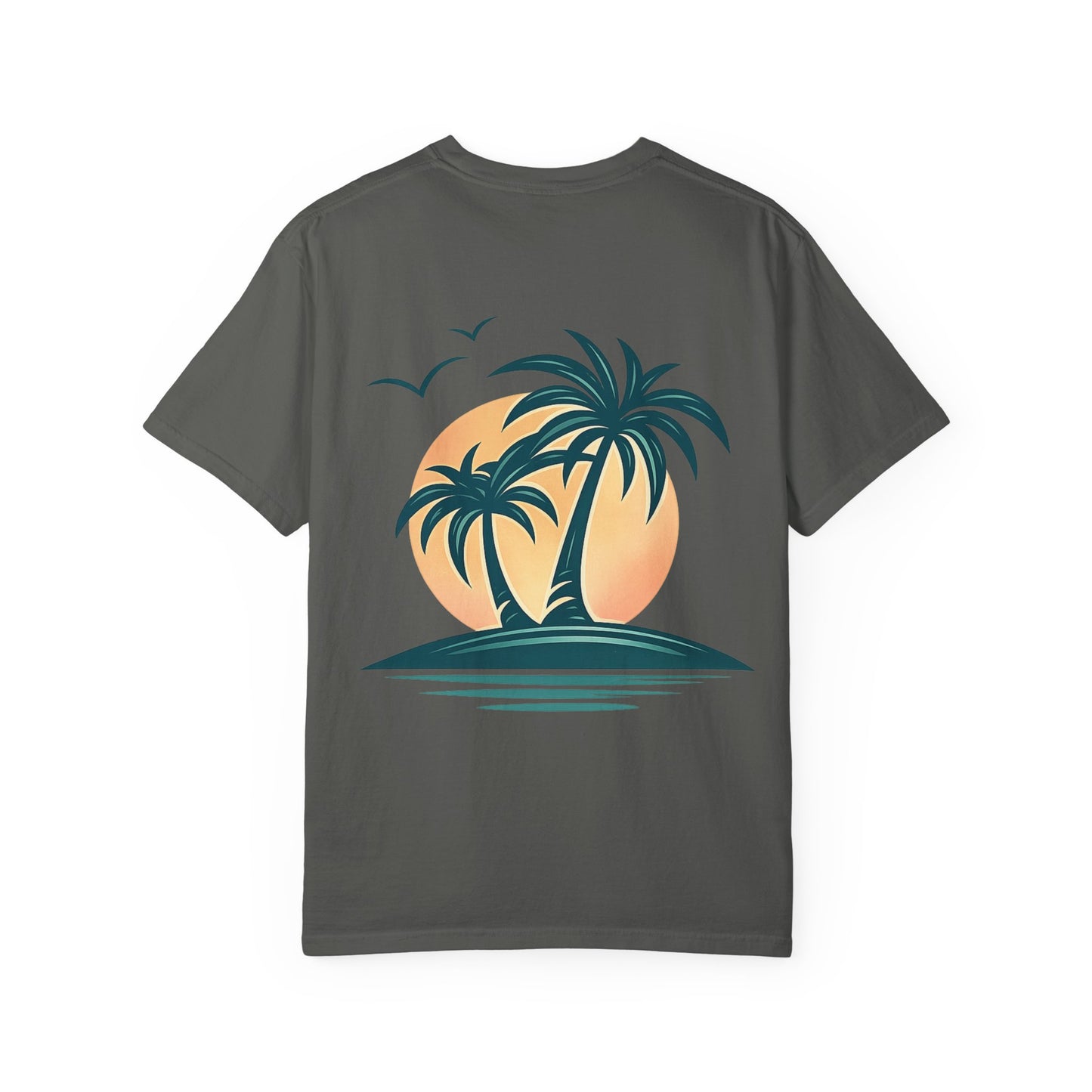 Palm Island Sunset T-Shirt — Tropical Beach Graphic Tee