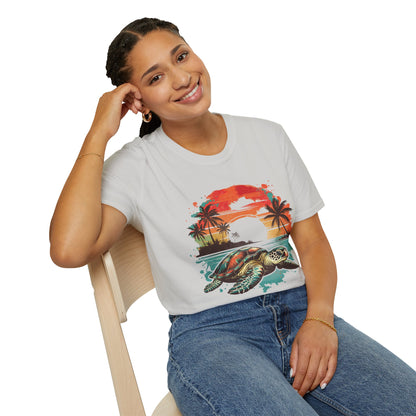 Sea Turtle Sunset T-Shirt — Tropical Beach Graphic Tee