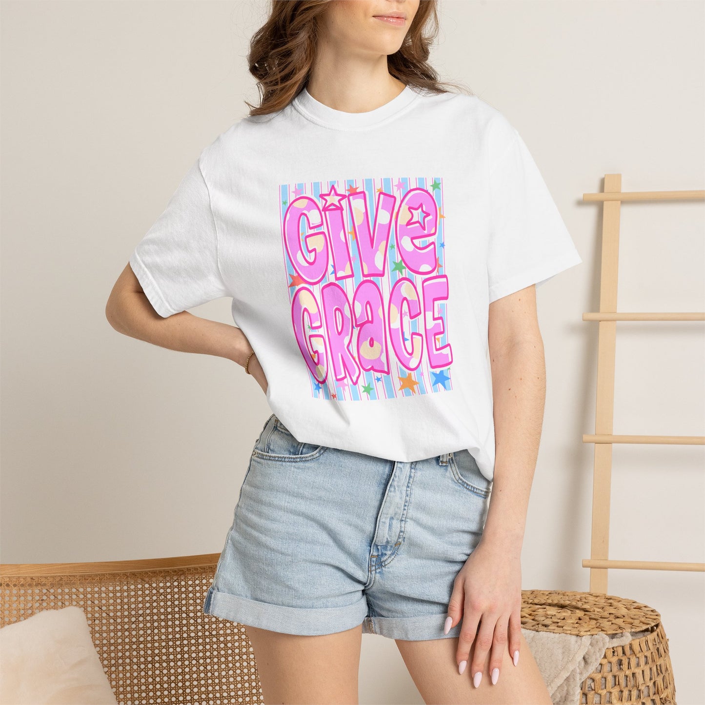 Give Grace T-Shirt — Pastel Retro Graphic Tee