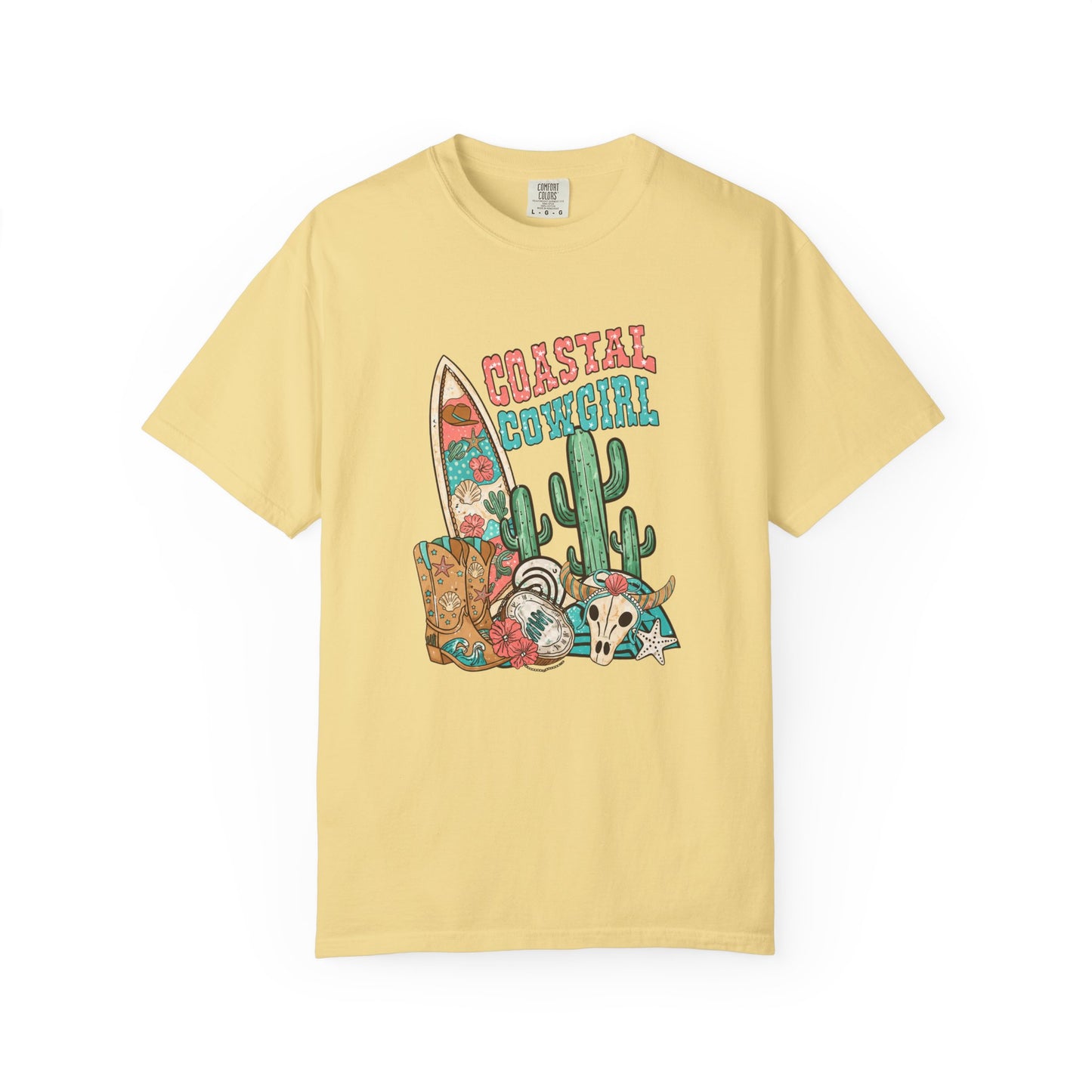 Coastal Cowgirl T-Shirt — Vintage Surf & Cactus Beach Graphic