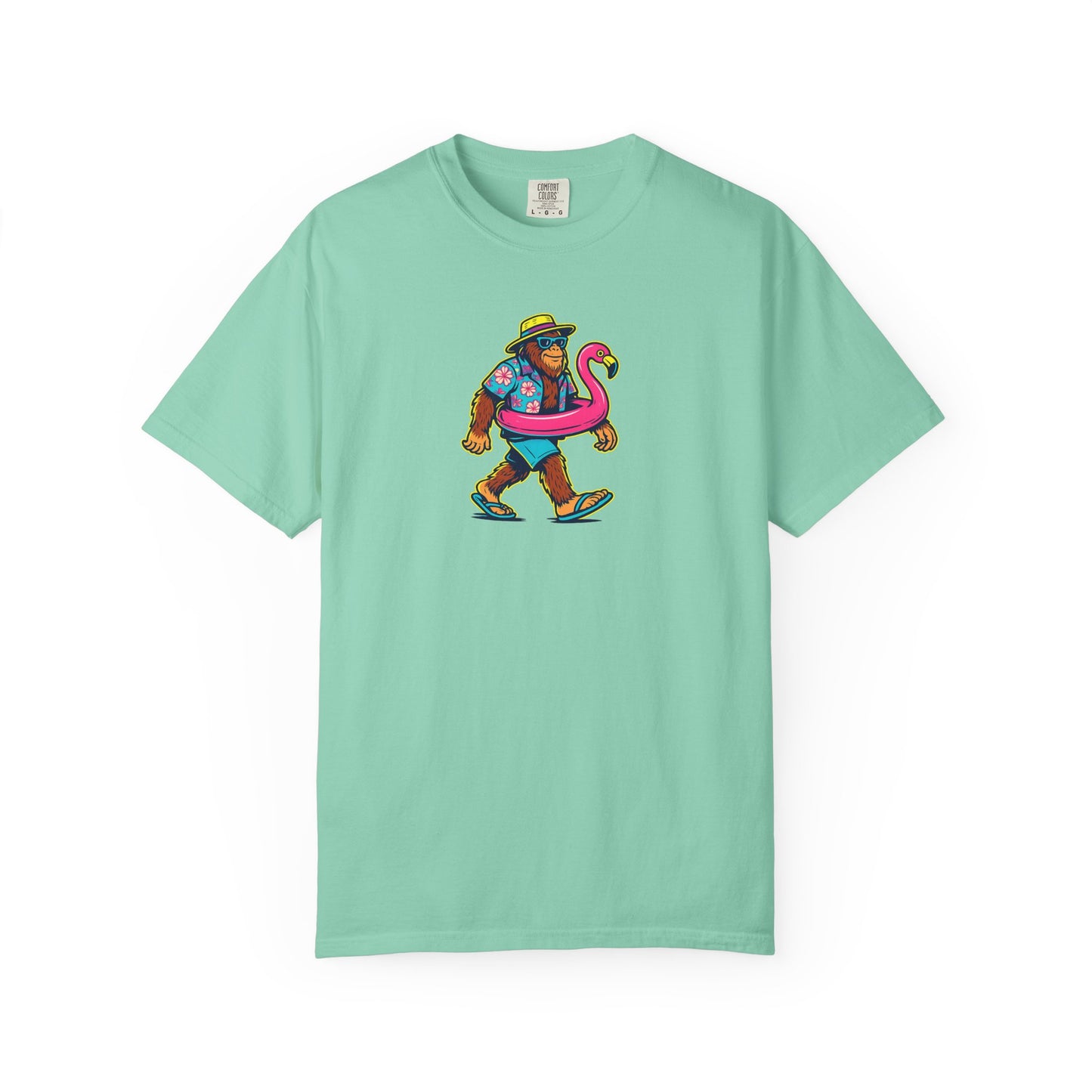Vacation Bear T-Shirt — Tropical Bear with Flamingo Float Graphic