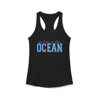 Free as the ocean Racerback Tank