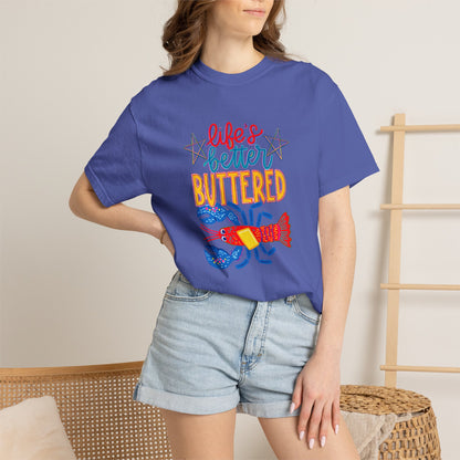 T-Shirt — 'Life's Better Buttered' Lobster Seafood Graphic Tee