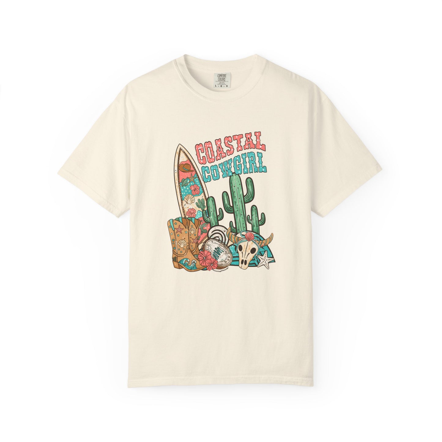 Coastal Cowgirl T-Shirt — Vintage Surf & Cactus Beach Graphic