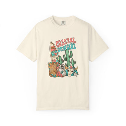 Coastal Cowgirl T-Shirt — Vintage Surf & Cactus Beach Graphic