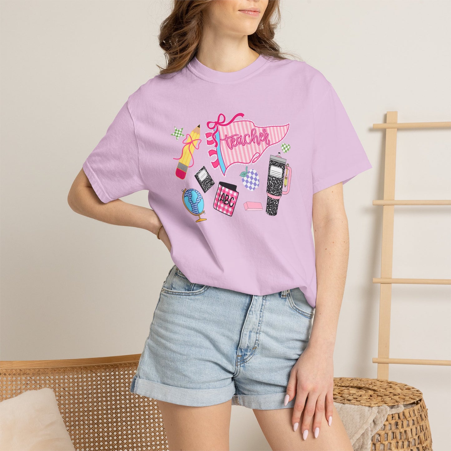 Teacher Essentials T-Shirt — Fun School Supplies Graphic