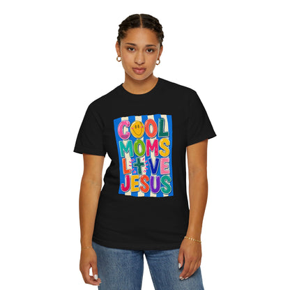 Cool Moms Love Jesus T-Shirt — Colorful Retro Christian Graphic Tee
