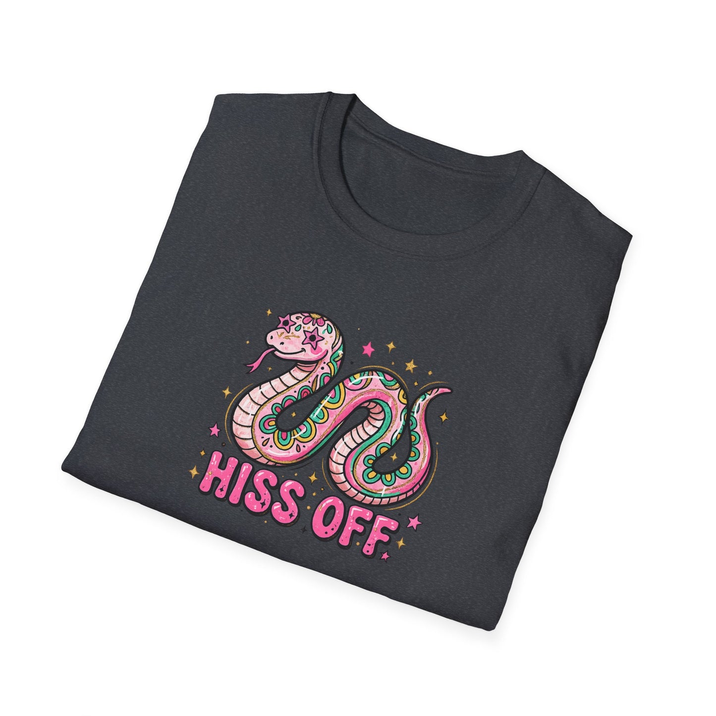 Hiss Off Snake T-Shirt – Cute Pink Cartoon Snake Graphic Tee