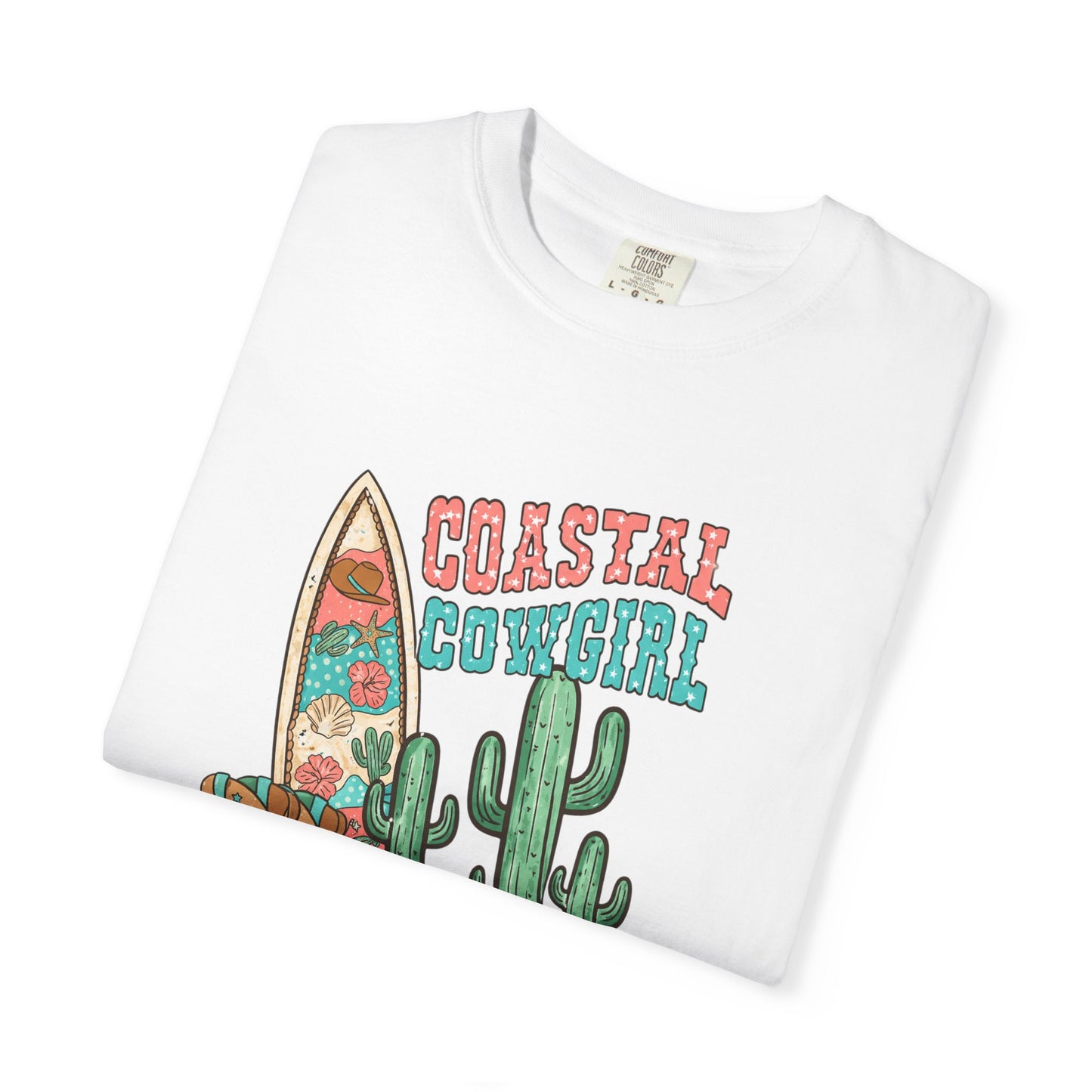 Coastal Cowgirl T-Shirt — Vintage Surf & Cactus Beach Graphic