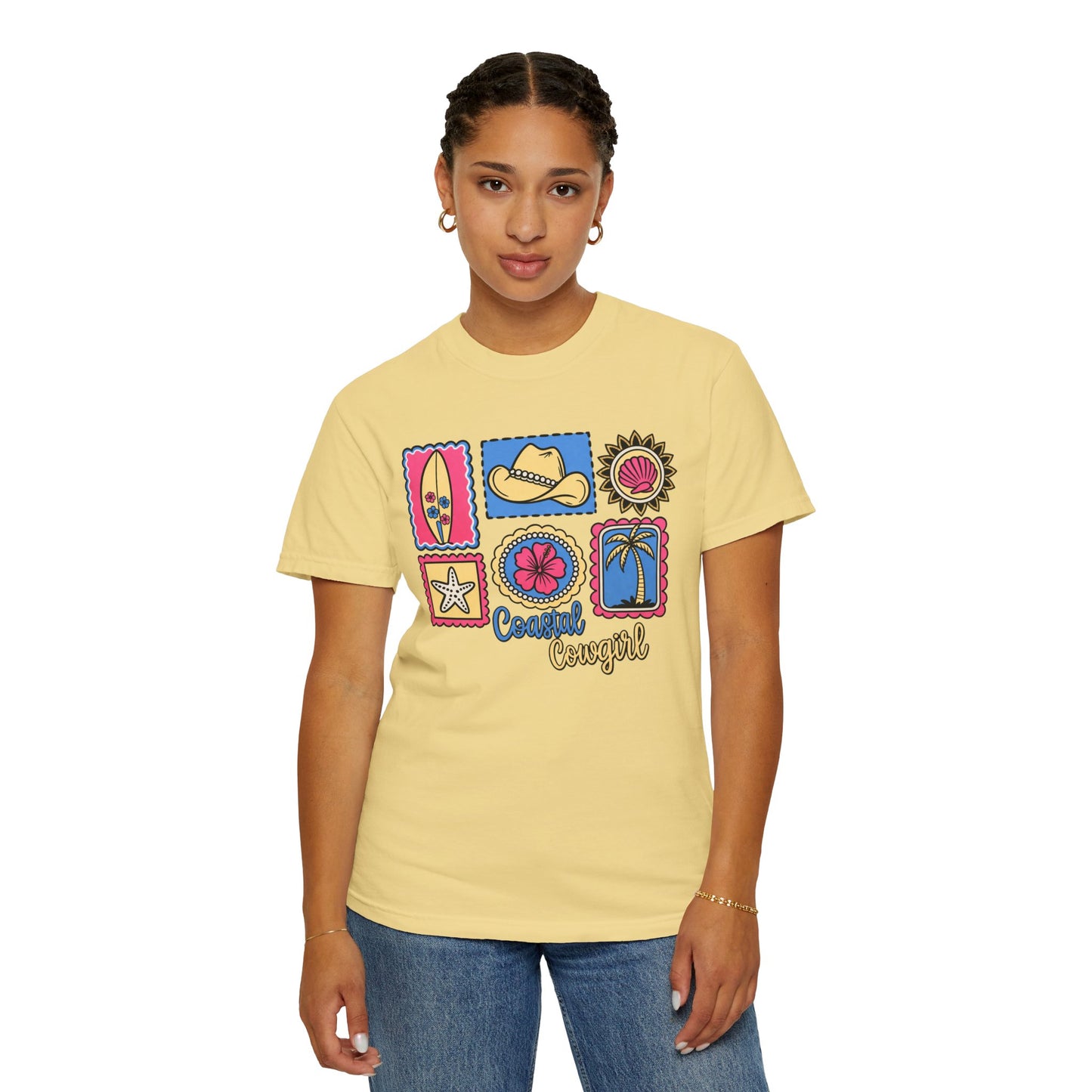 Coastal Cowgirl Graphic T-Shirt — Retro Beach Icons Tee