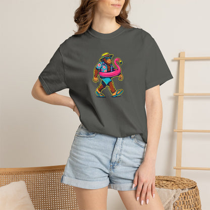 Vacation Bear T-Shirt — Tropical Bear with Flamingo Float Graphic