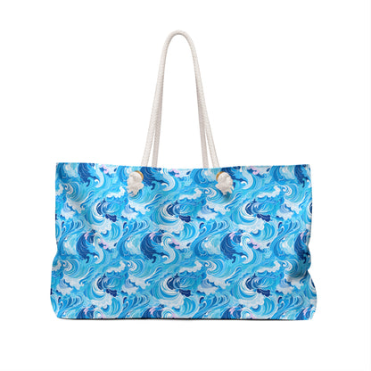 Ocean Wave Weekender Bag – Blue Sea Beach Tote
