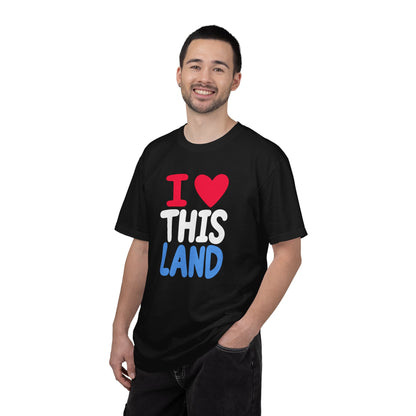 I  LAND Graphic T-Shirt – Cute Red Heart Travel Tee