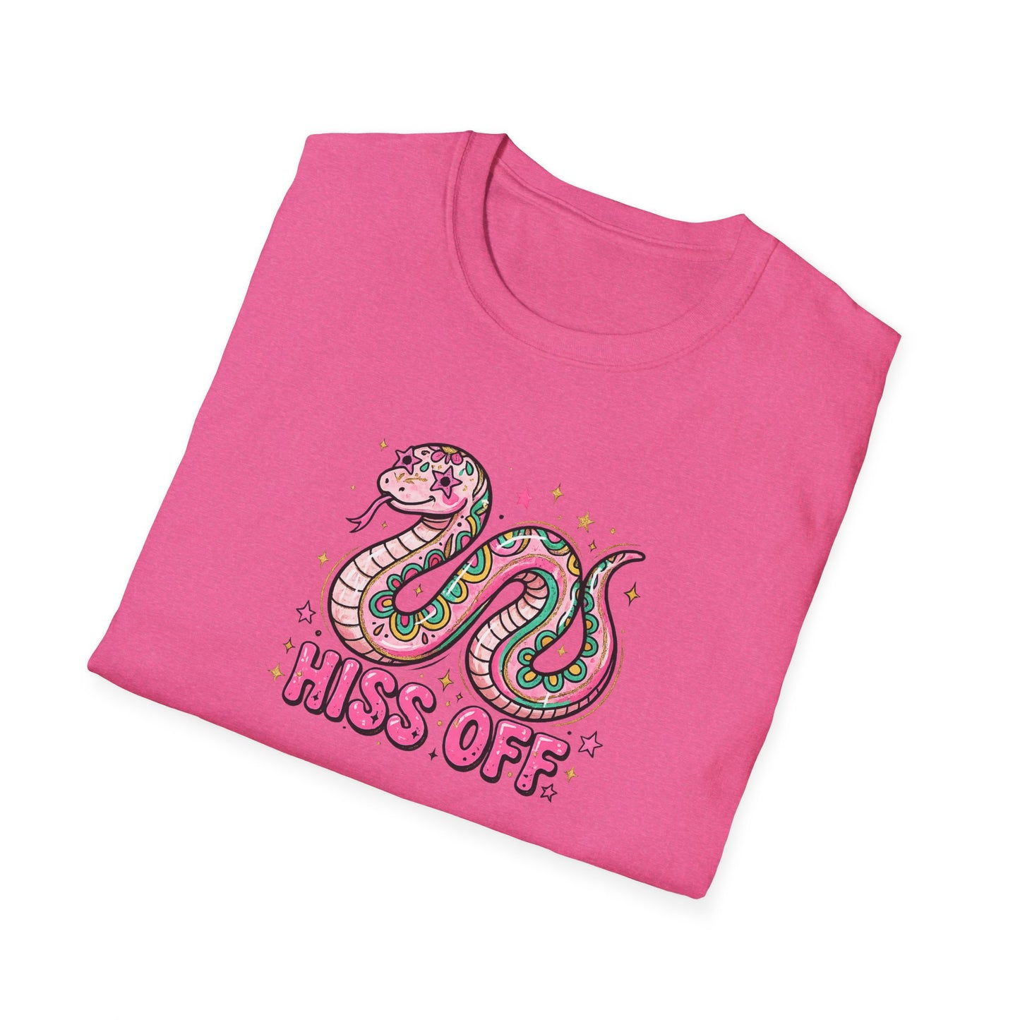 Hiss Off Snake T-Shirt – Cute Pink Cartoon Snake Graphic Tee