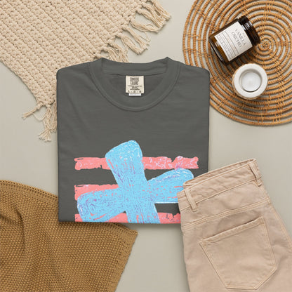 Cross & Stripes T-Shirt — Retro Coastal Church Graphic Tee