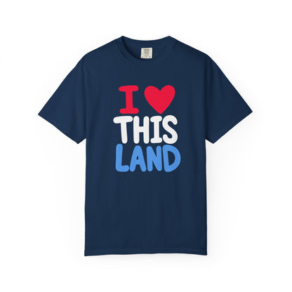 I  LAND Graphic T-Shirt – Cute Red Heart Travel Tee