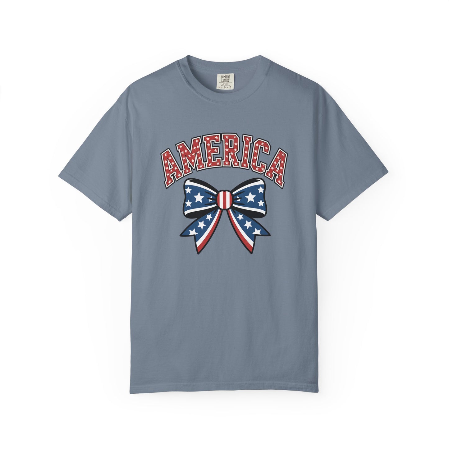 America Patriotic Bow T-Shirt — Stars & Stripes Fourth of July Tee