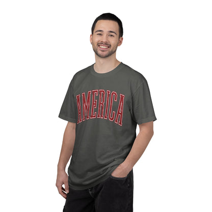 America Graphic T‑Shirt — Vintage Collegiate Patriotic Tee