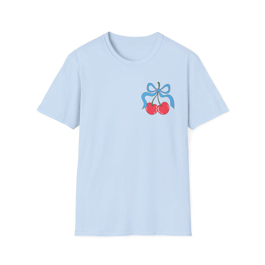 Patriotic Cherry T-Shirt — USA 1776 Fourth of July Graphic Tee